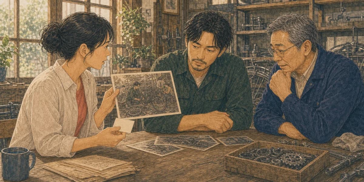 Opening illustration for Story 1, Kenji's Bicycle