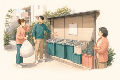 Illustration for Garbage Day, Story 6 in A Place to Begin.