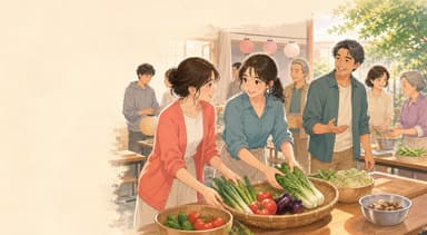 Illustration for A Small Neighborhood Gathering, Story 8 in A Place to Begin.
