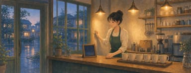 Opening illustration for Story 10, Lights at Aozora Café