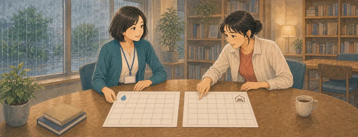 Opening illustration for Story 2, A Date in the Rainy Season