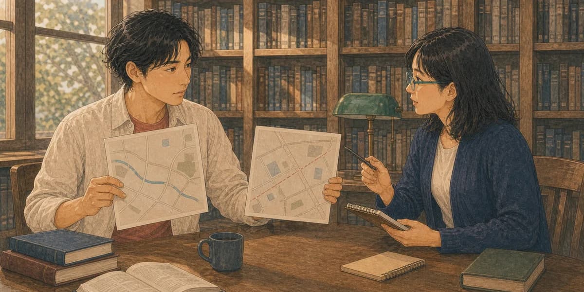 Opening illustration for Story 5, Two Roads in One Memory