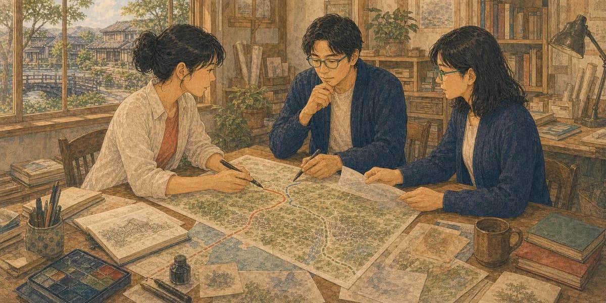 Opening illustration for Story 9, Approval from Three Towns