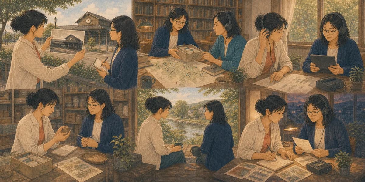 Opening illustration for Story 6, Listening at Different Times